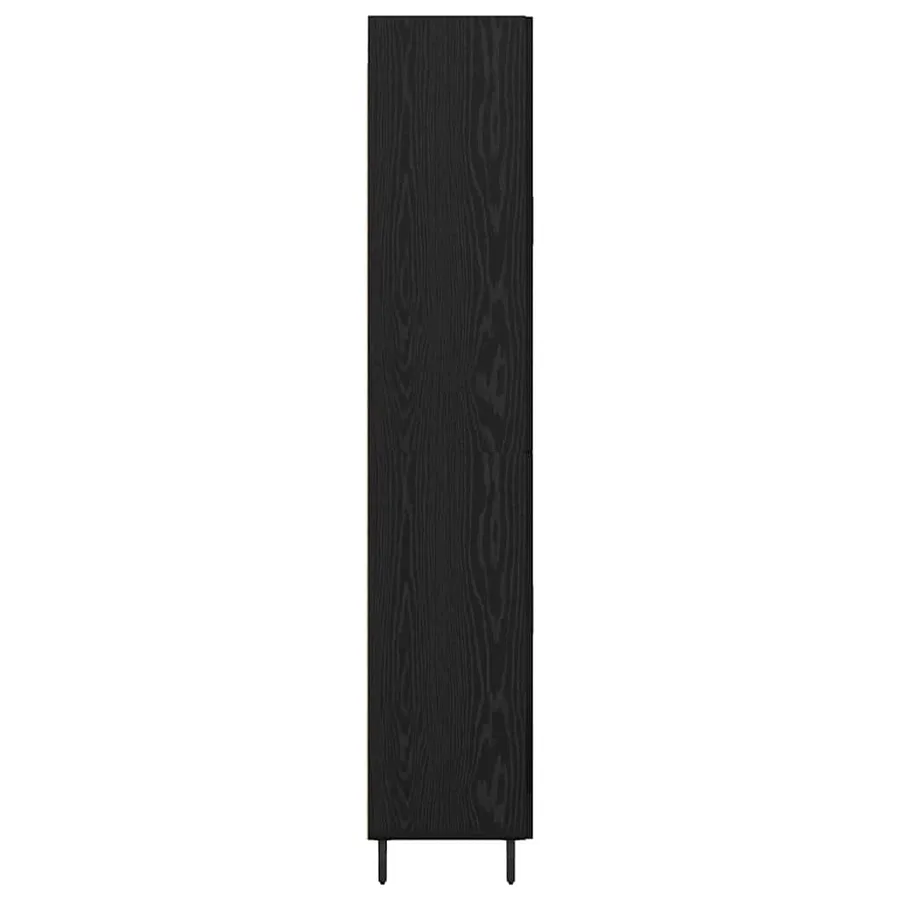 Haut Armoire 2 pcs Chêne noir Bois Aggloméré et Verre - 9