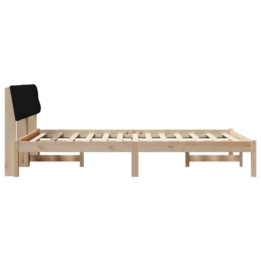 Cadre de lit Marron et noir 150 x 200 cm Bois massif en pin - 6