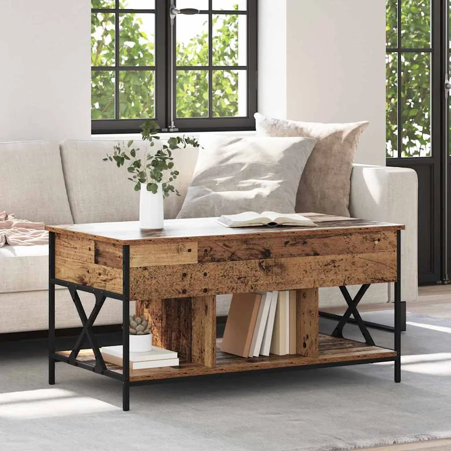Table basse Bois Ancien 100 x 55 x 48,5 cm Bois d'ingénierie