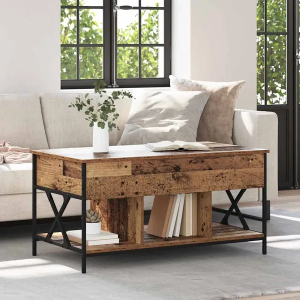 Table basse Bois Ancien 100 x 55 x 48,5 cm Bois d'ingénierie