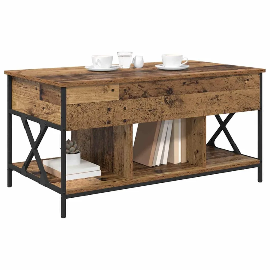Table basse Bois Ancien 100 x 55 x 48,5 cm Bois d'ingénierie - 3