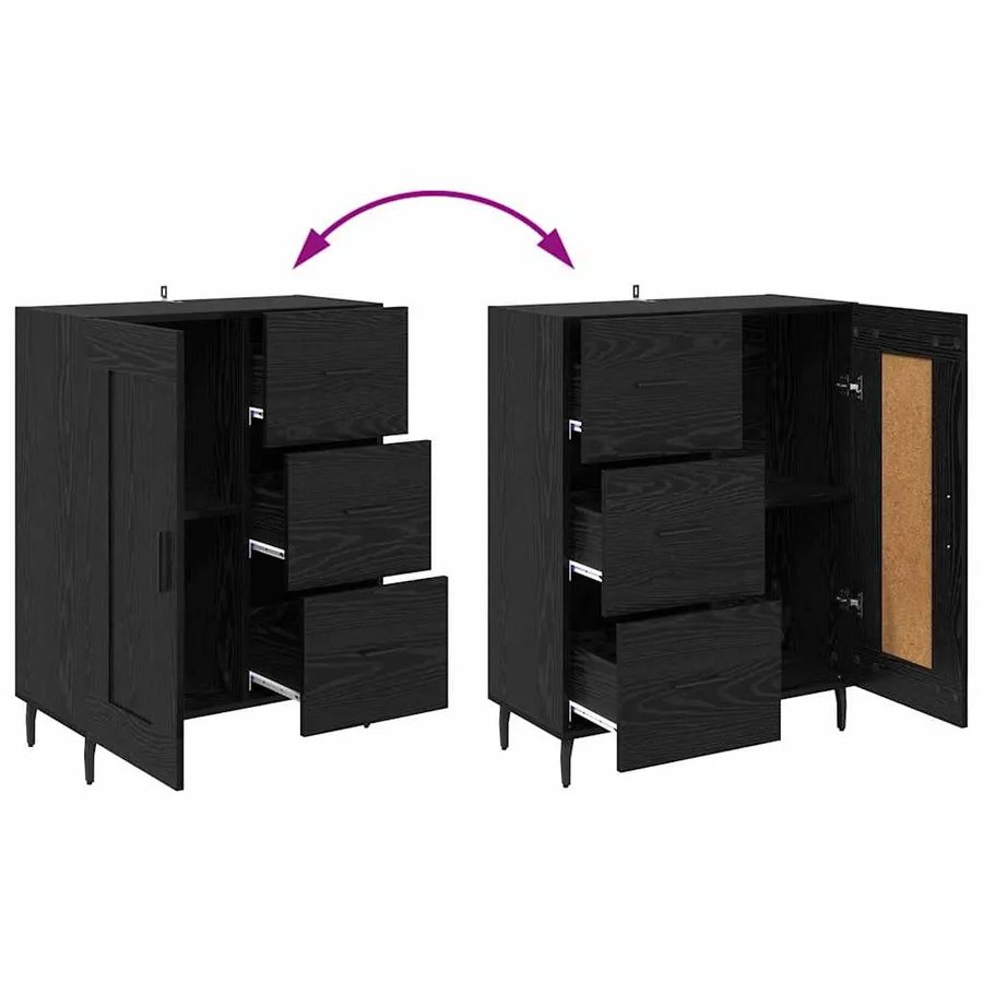 Haut Armoire 2 pcs Chêne noir 69,5 x 34 x 180 cm - 13