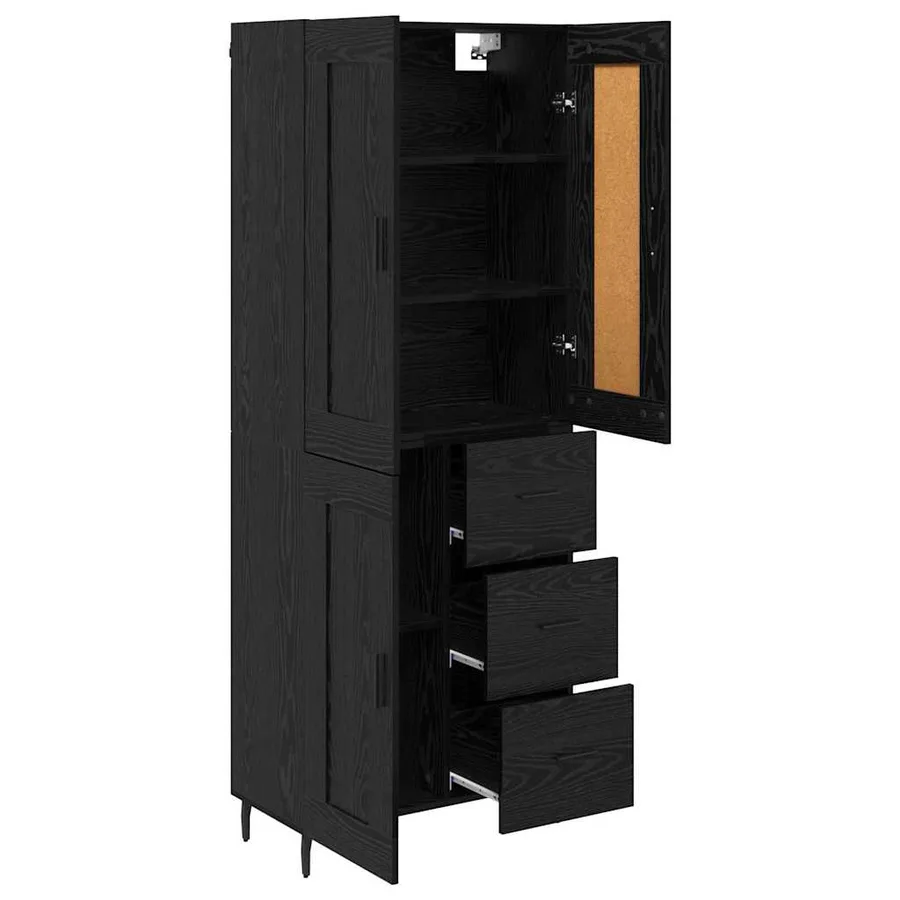 Haut Armoire 2 pcs Chêne noir 69,5 x 34 x 180 cm - 5