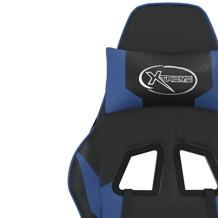 Chaise de jeu de massage Noir et bleu Similicuir - 11