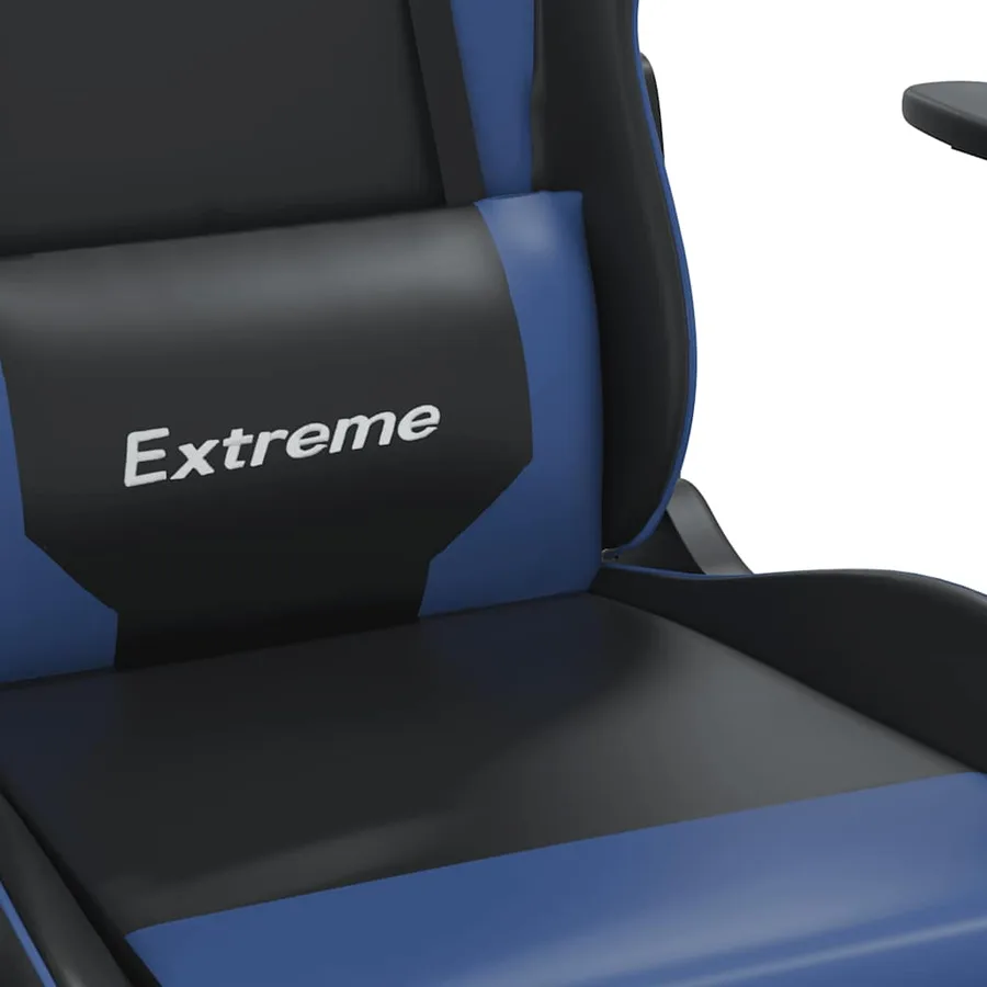 Chaise de jeu de massage Noir et bleu Similicuir - 9