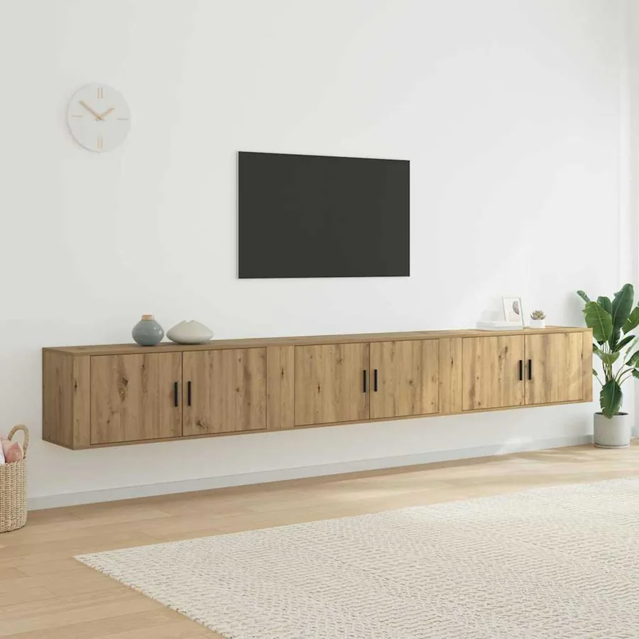 Ensemble de meuble TV mural 3 pcs Chêne artisanal