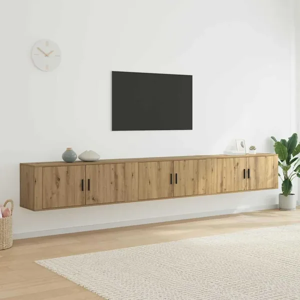 Ensemble de meuble TV mural 3 pcs Chêne artisanal