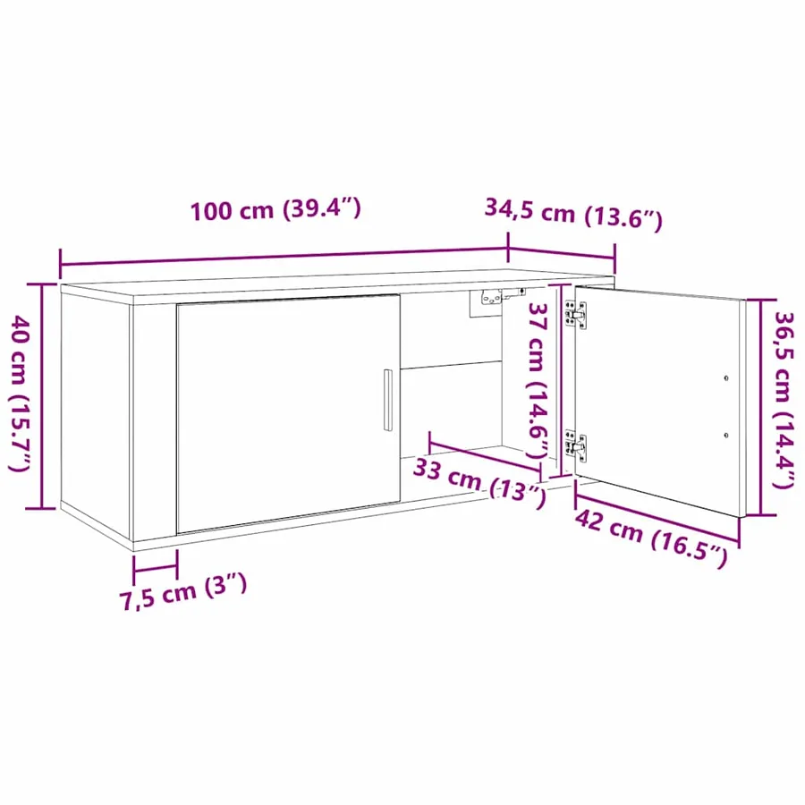Ensemble de meuble TV mural 3 pcs Chêne artisanal - 12