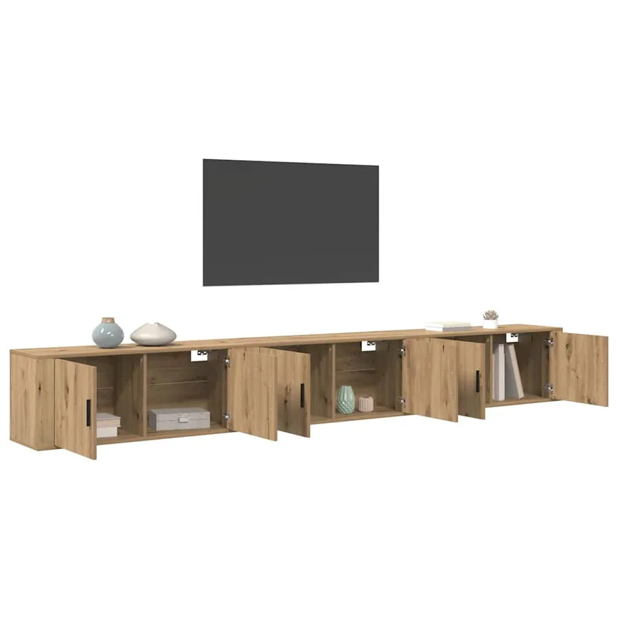 Ensemble de meuble TV mural 3 pcs Chêne artisanal - 3