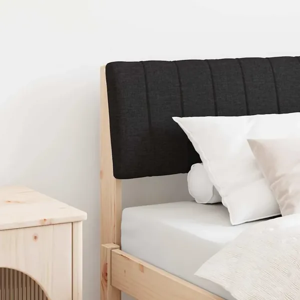 Tête de lit capitonnée Noir 90 cm Pin massif