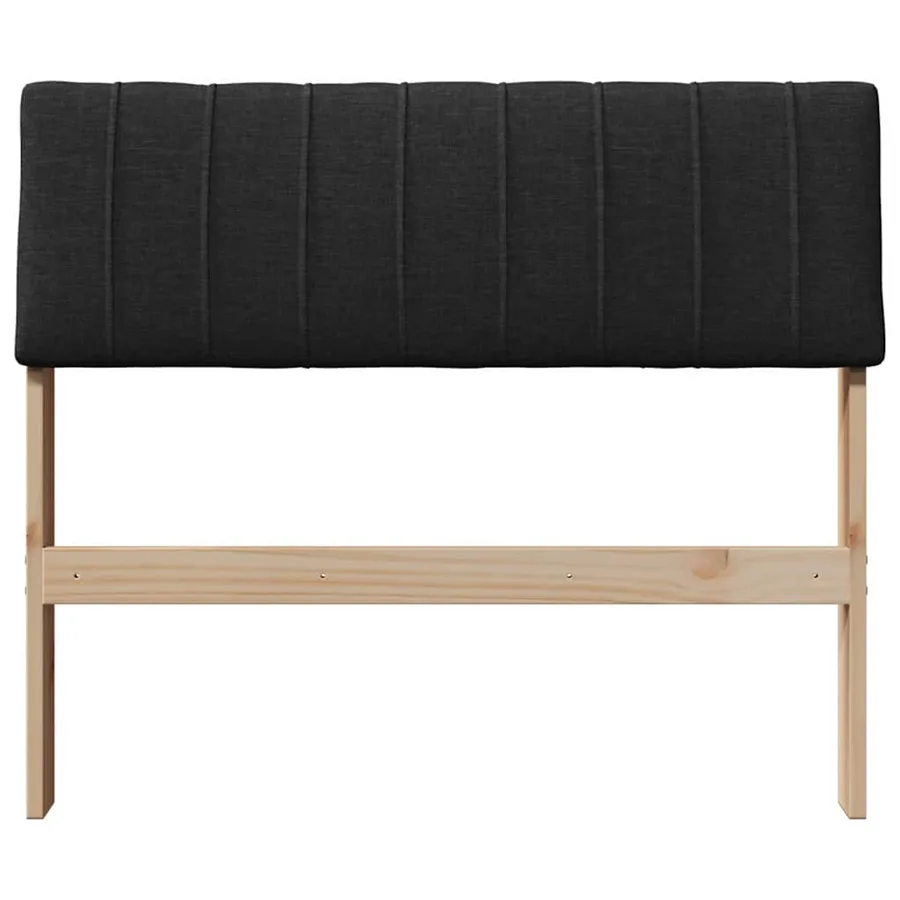 Tête de lit capitonnée Noir 90 cm Pin massif - 4
