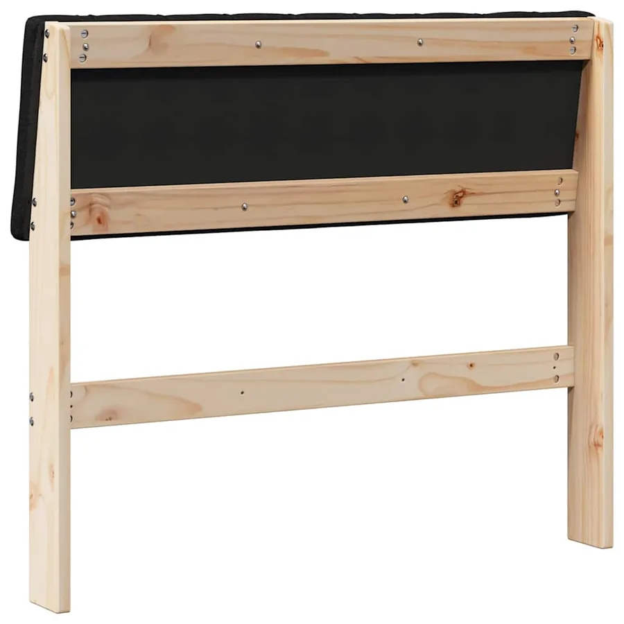 Tête de lit capitonnée Noir 90 cm Pin massif - 6
