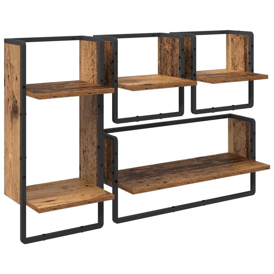 Ensemble d'étagères murales 4 pcs Bois Ancien 65 x 25 x 30 cm - 2