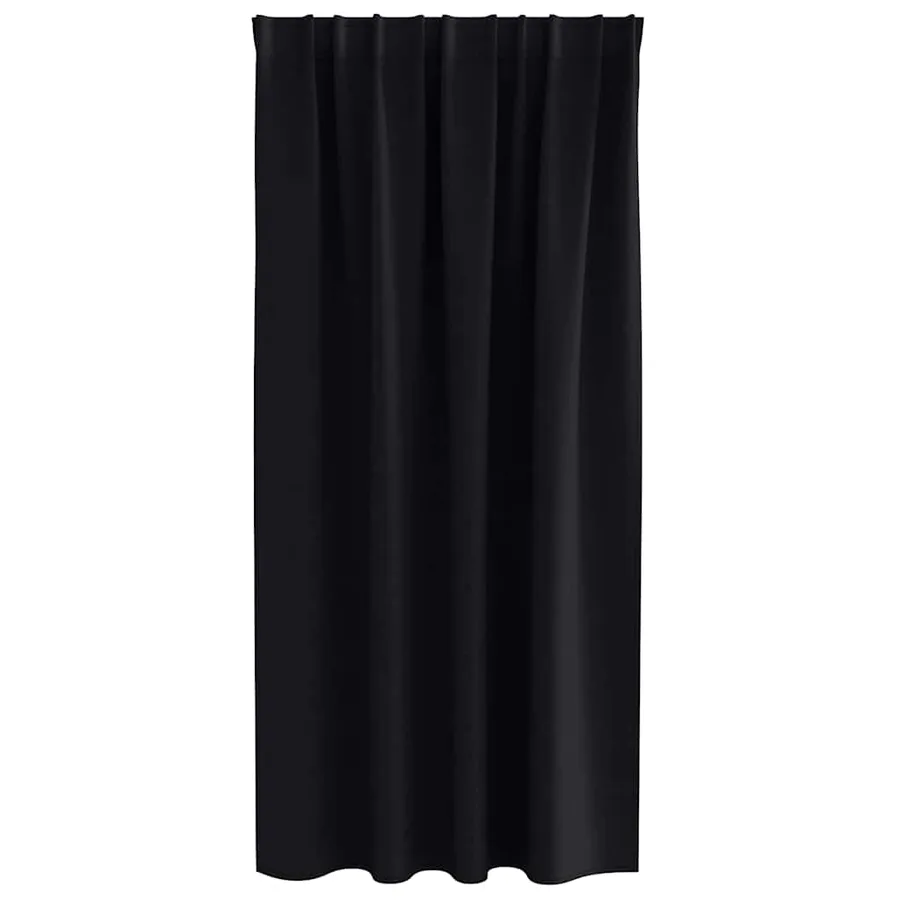 Rideaux occultants avec anneaux 2 pcs Noir 175 x 140 cm - 4