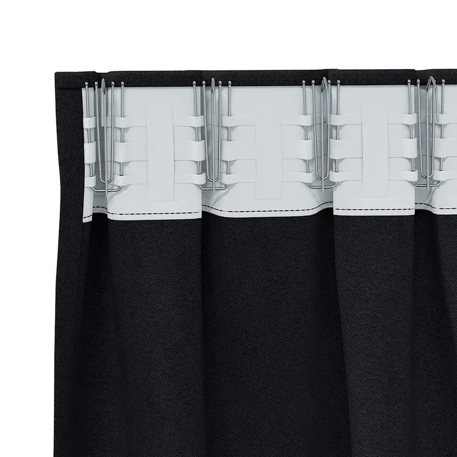 Rideaux occultants avec anneaux 2 pcs Noir 175 x 140 cm - 5