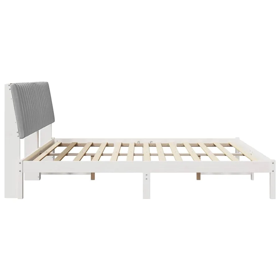 Cadre de lit avec tête de lit Blanc 200 x 200 cm Pin massif - 6