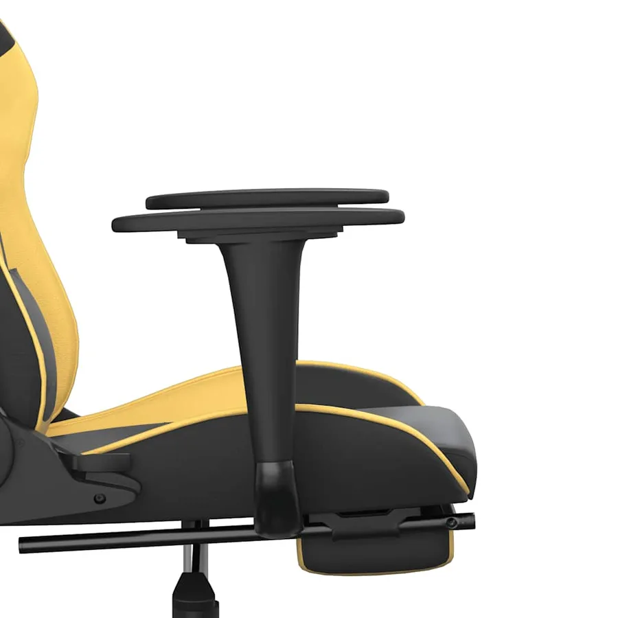 Chaise de jeu de massage avec repose-pied Noir&Doré Similicuir - 11