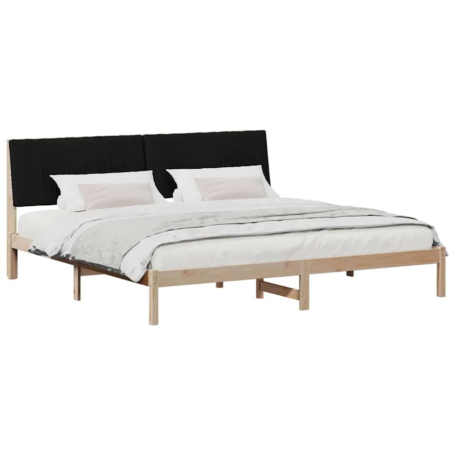 Cadre de lit avec tête de lit Marron 200 x 200 cm Pin massif - 3