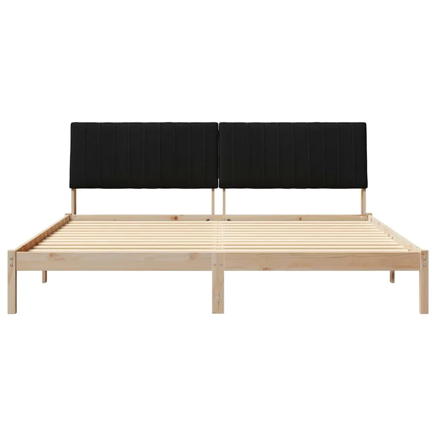 Cadre de lit avec tête de lit Marron 200 x 200 cm Pin massif - 5