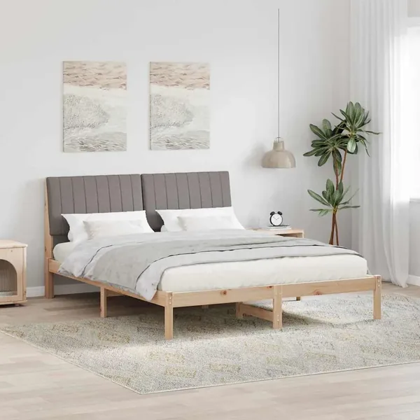 Cadre de lit avec tête de lit Marron 150 x 200 cm Pin massif