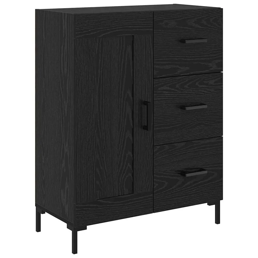 Haut Armoire avec tiroir 2 pcs Chêne noir Bois d'ingénierie - 6