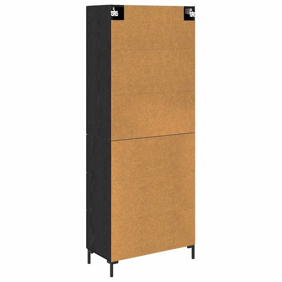 Haut Armoire avec tiroir 2 pcs Chêne noir Bois d'ingénierie - 8