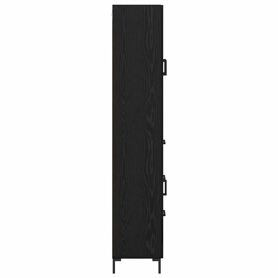 Haut Armoire avec tiroir 2 pcs Chêne noir Bois d'ingénierie - 9