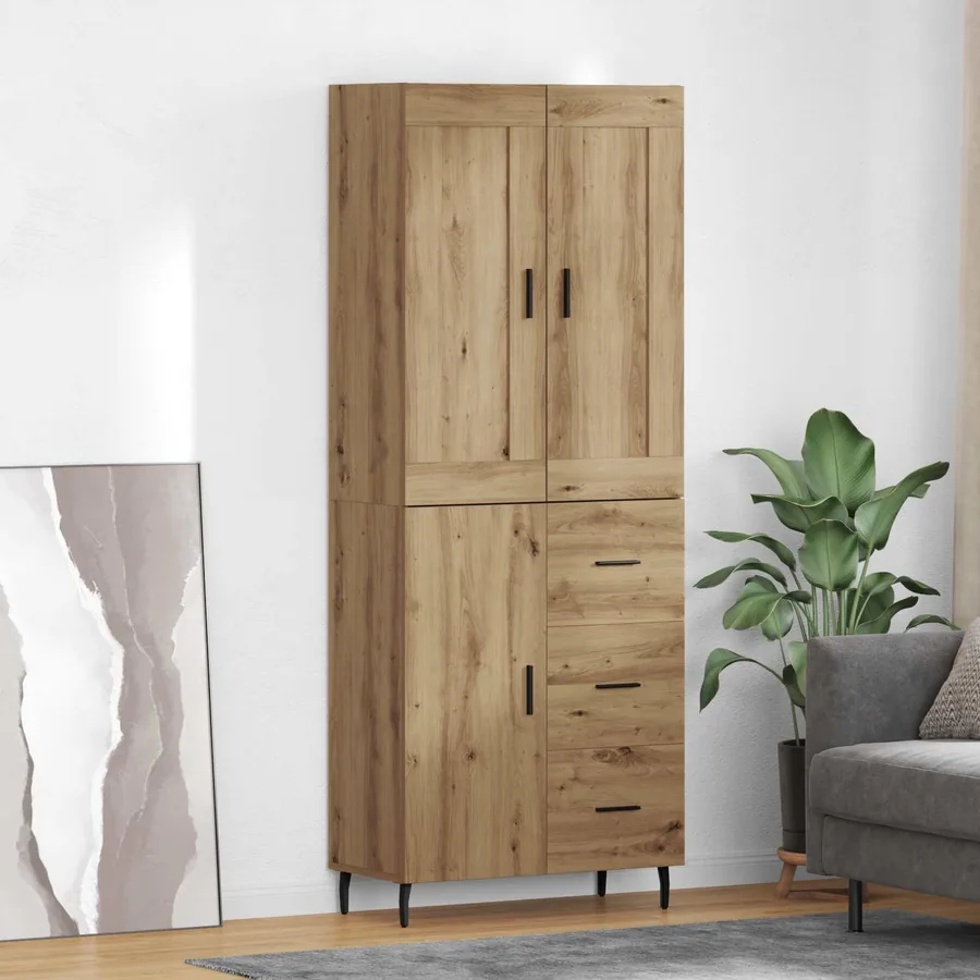 Haut Armoire 2 pcs Chêne artisanal 69,5 x 34 x 180 cm