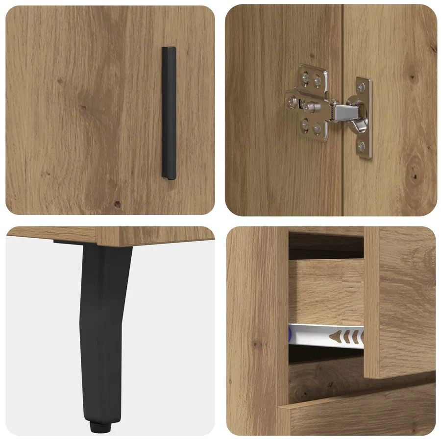 Haut Armoire 2 pcs Chêne artisanal 69,5 x 34 x 180 cm - 11