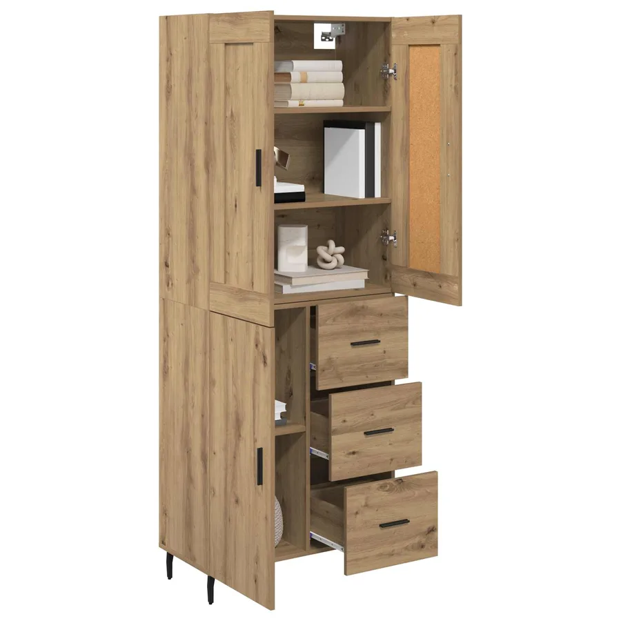 Haut Armoire 2 pcs Chêne artisanal 69,5 x 34 x 180 cm - 3
