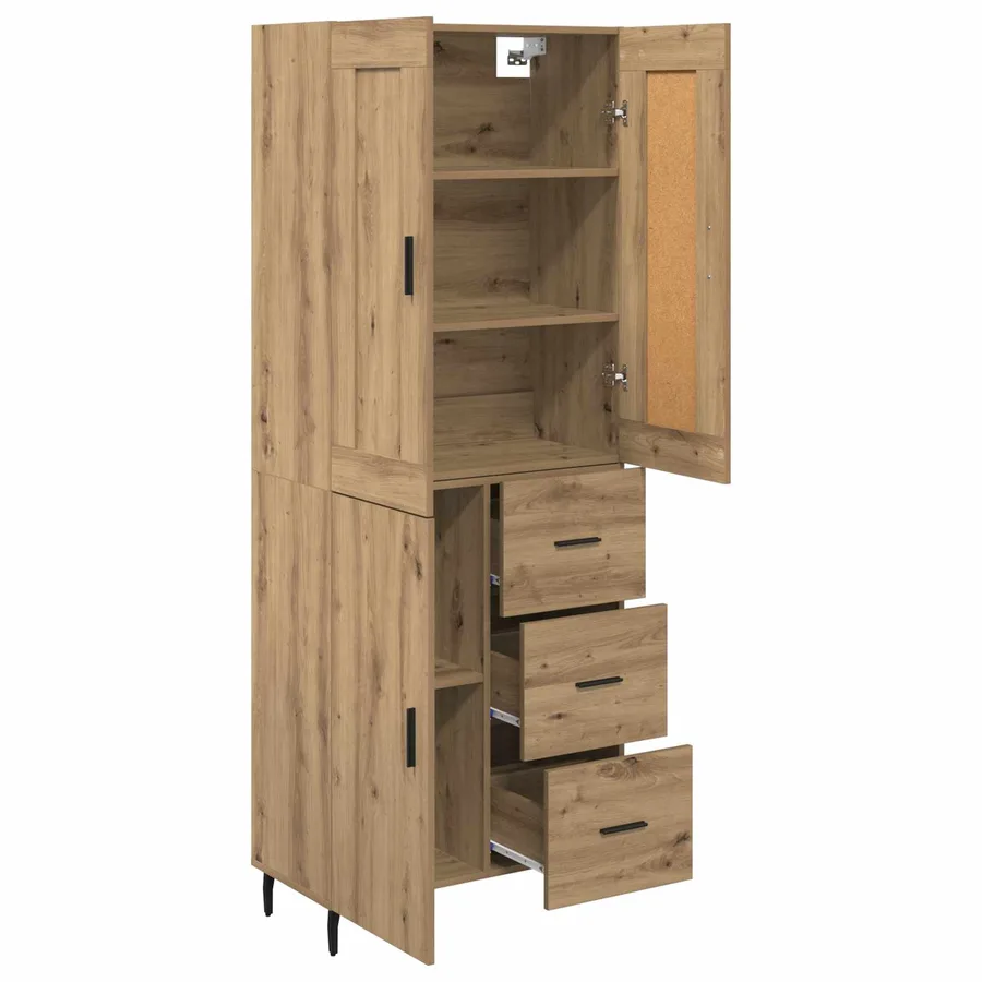 Haut Armoire 2 pcs Chêne artisanal 69,5 x 34 x 180 cm - 5