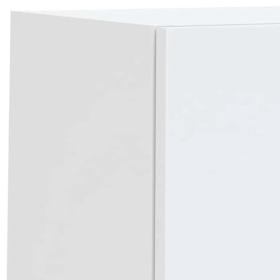Unités murales TV avec LED 6 pcs blanc bois d'ingénierie - 12