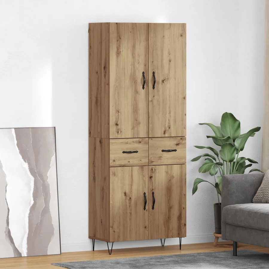 Haut Armoire 2 pcs Chêne artisanal 69,5 x 34 x 180 cm