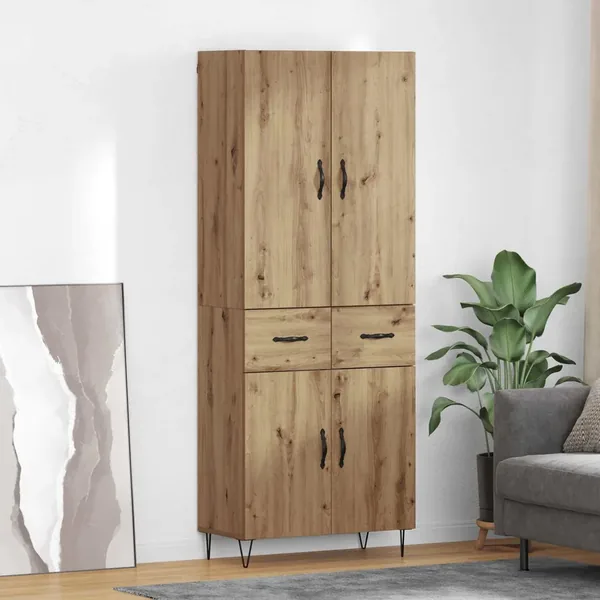 Haut Armoire 2 pcs Chêne artisanal 69,5 x 34 x 180 cm