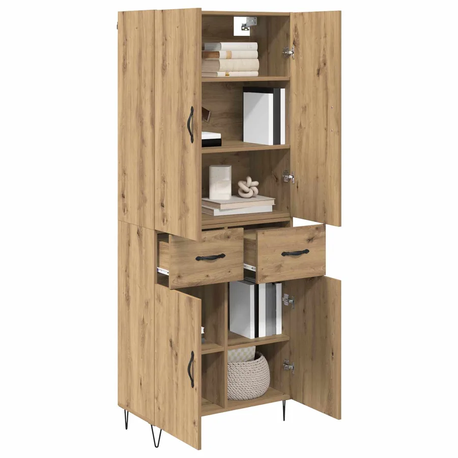 Haut Armoire 2 pcs Chêne artisanal 69,5 x 34 x 180 cm - 3