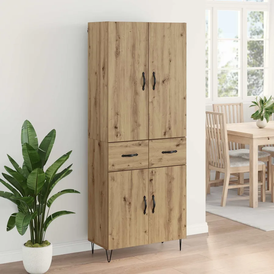 Haut Armoire 2 pcs Chêne artisanal 69,5 x 34 x 180 cm - 4