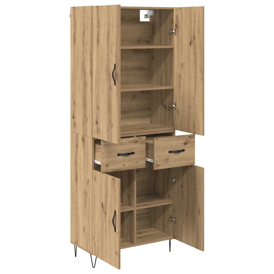 Haut Armoire 2 pcs Chêne artisanal 69,5 x 34 x 180 cm - 5