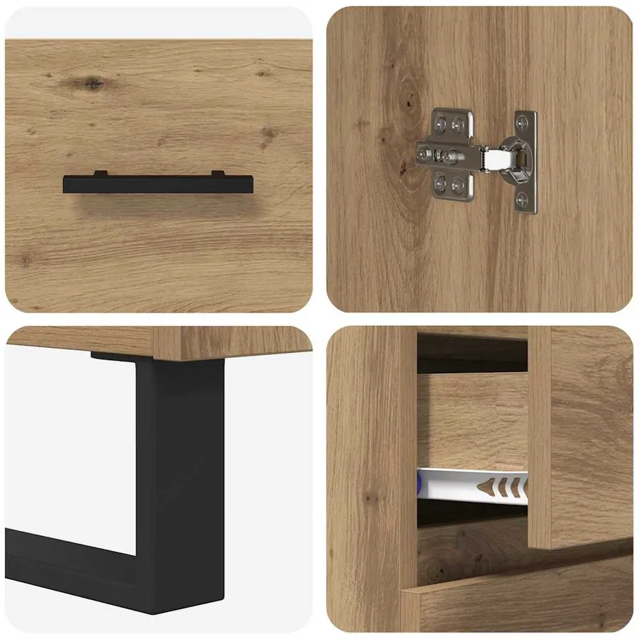 Haut Armoire 2 pcs Chêne artisanal 69,5 x 34 x 180 cm - 11