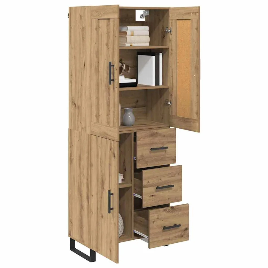 Haut Armoire 2 pcs Chêne artisanal 69,5 x 34 x 180 cm - 3