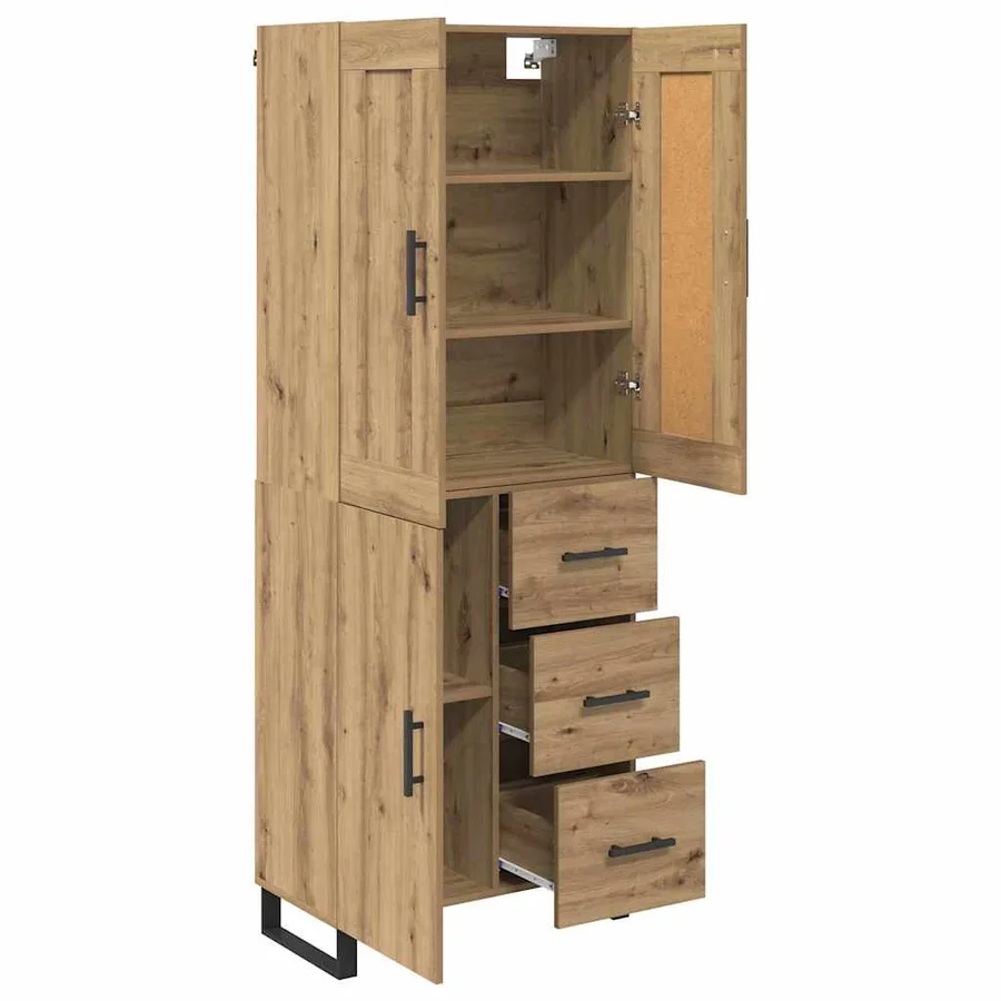 Haut Armoire 2 pcs Chêne artisanal 69,5 x 34 x 180 cm - 5