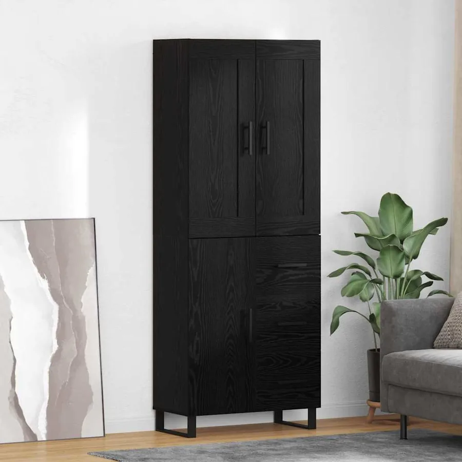 Haut Armoire Chêne noir 69,5 x 34 x 180 cm Bois d'ingénierie