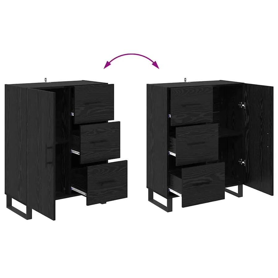Haut Armoire Chêne noir 69,5 x 34 x 180 cm Bois d'ingénierie - 13