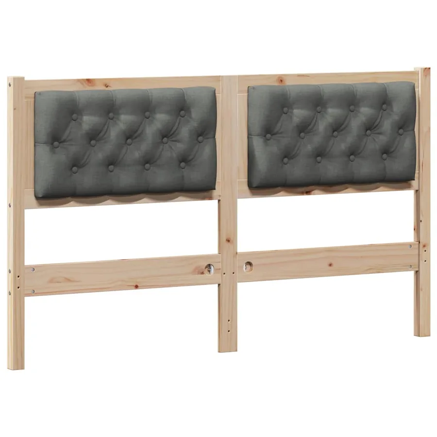 Tête de lit marron et gris foncé 140 cm Bois massif en pin - 2
