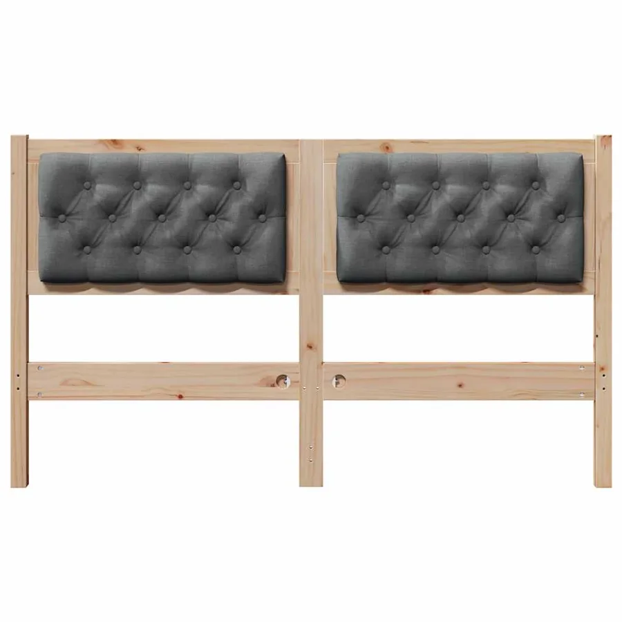 Tête de lit marron et gris foncé 140 cm Bois massif en pin - 4