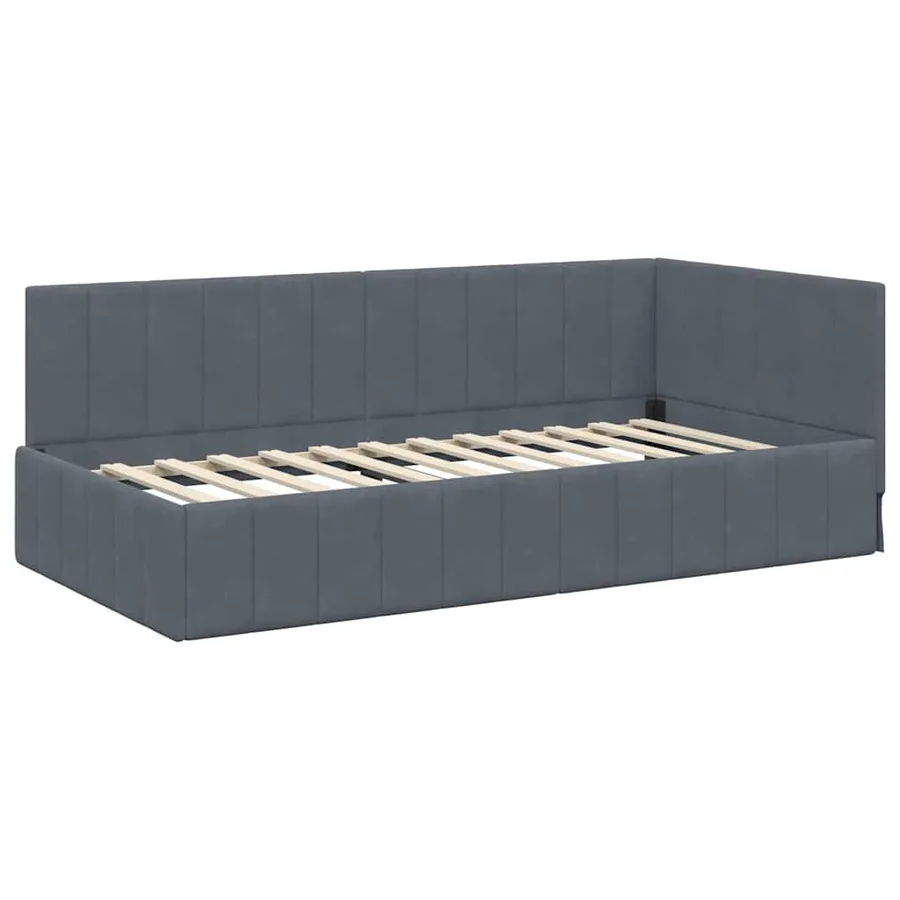 Cadre de lit d'angle avec matelas 2 pcs Gris Velours - 6