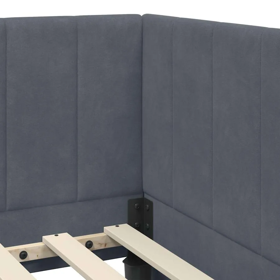 Cadre de lit d'angle avec matelas 2 pcs Gris Velours - 8