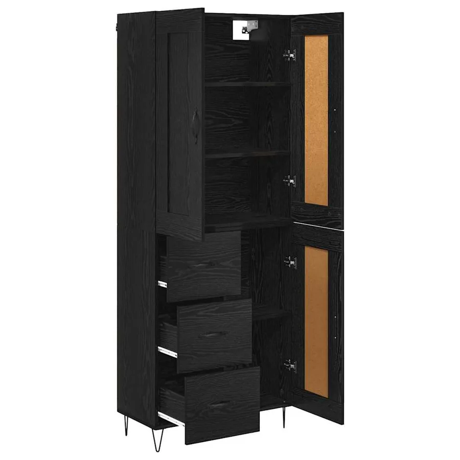 Haut Armoire Chêne noir 69,5 x 34 x 180 cm Bois d'ingénierie - 5