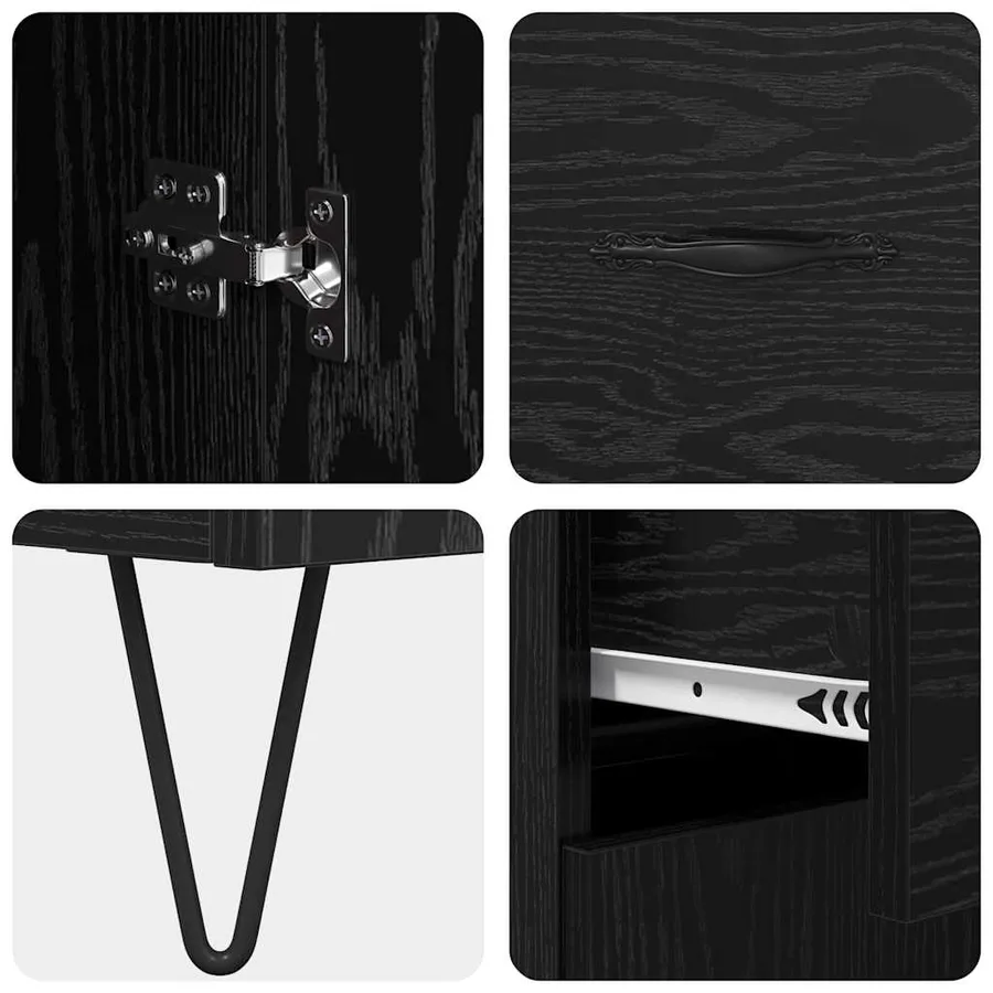 Haut Armoire Chêne noir 69,5 x 34 x 180 cm Bois d'ingénierie - 11