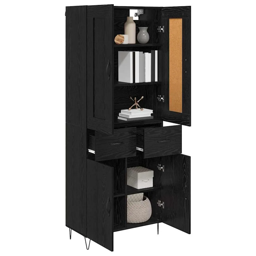 Haut Armoire Chêne noir 69,5 x 34 x 180 cm Bois d'ingénierie - 3