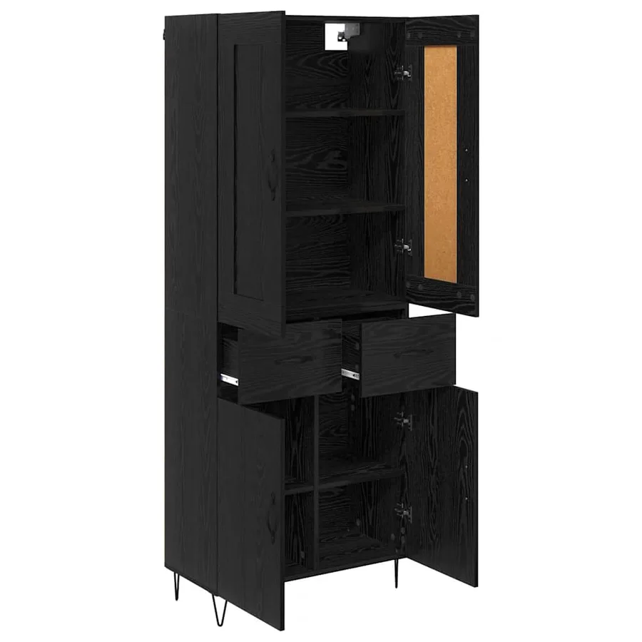 Haut Armoire Chêne noir 69,5 x 34 x 180 cm Bois d'ingénierie - 5